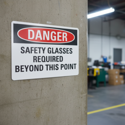 Danger Safety Glasses Required Beyond This Point