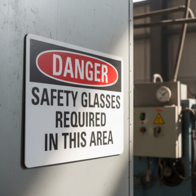 Danger Safety Glasses Required In This Area