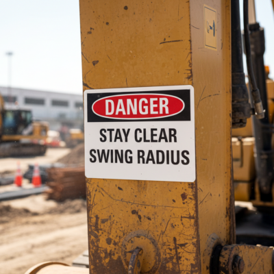Danger Stay Clear Swing Radius
