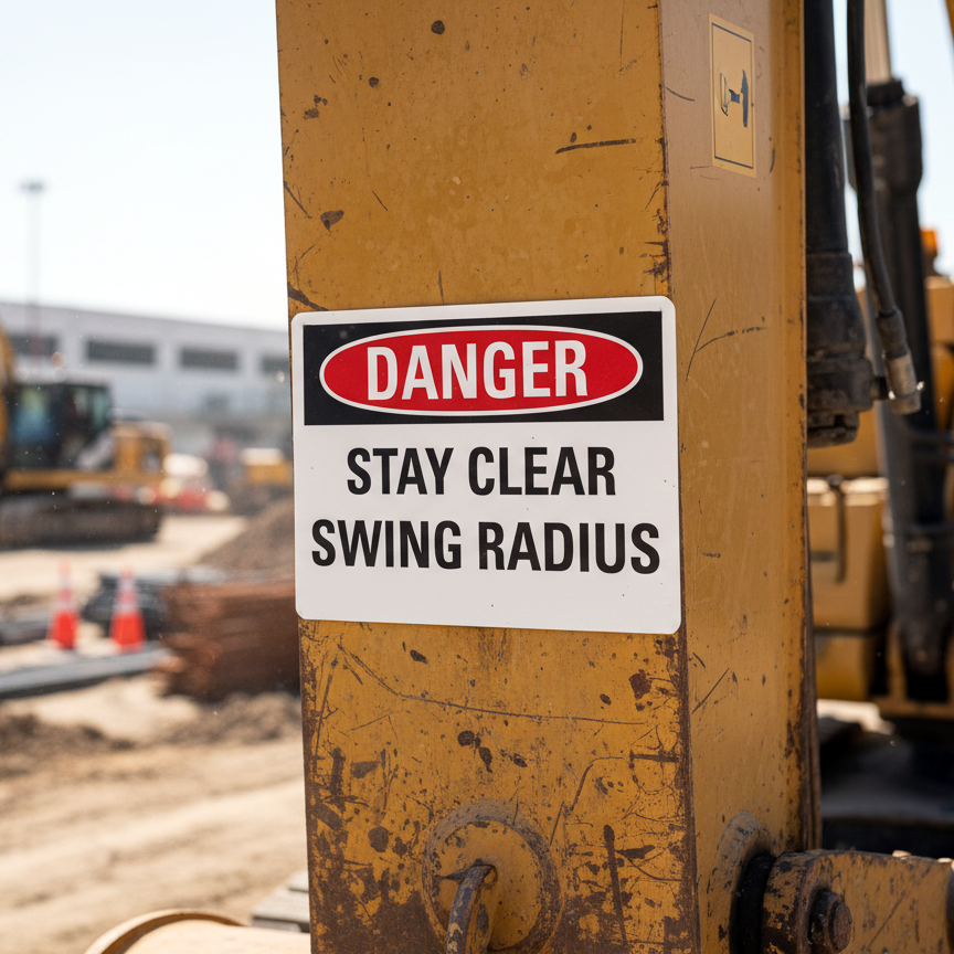 Danger Stay Clear Swing Radius