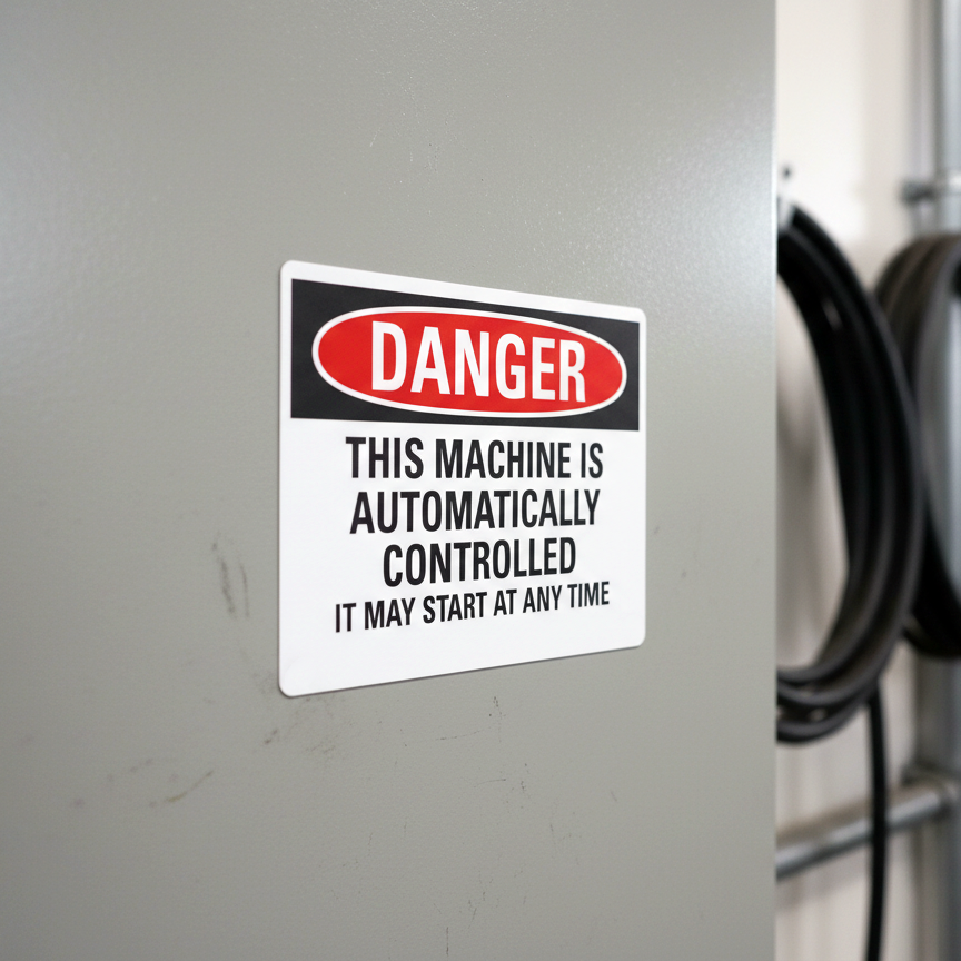 Danger This Machine Is Automatically Controlled - Image 2