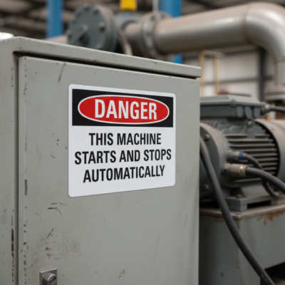Danger This Machine Starts And Stops Automatically