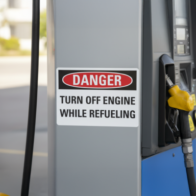 Danger Turn Off Engine While Refueling