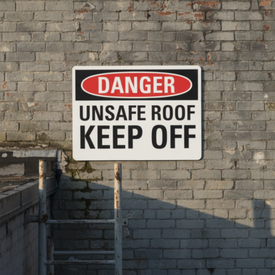 Danger Unsafe Roof Keep Off