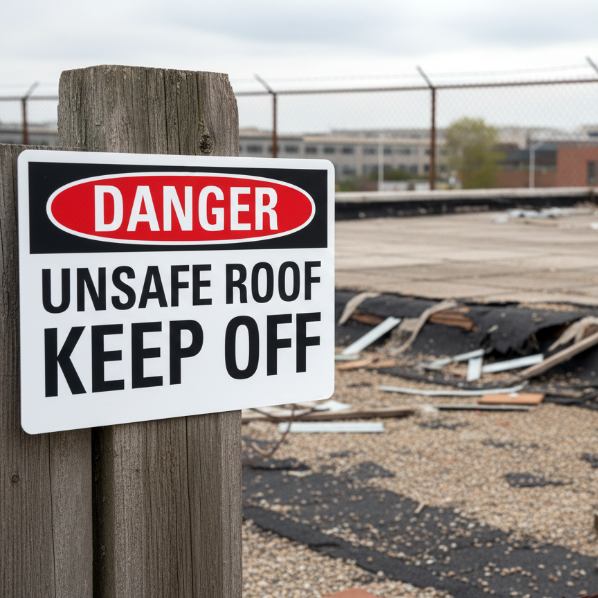 Danger Unsafe Roof Keep Off - Image 2