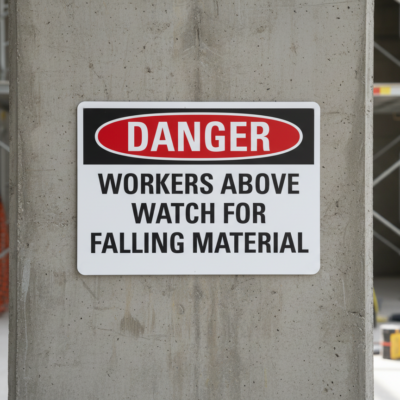 Danger Workers Above Watch For Falling Material