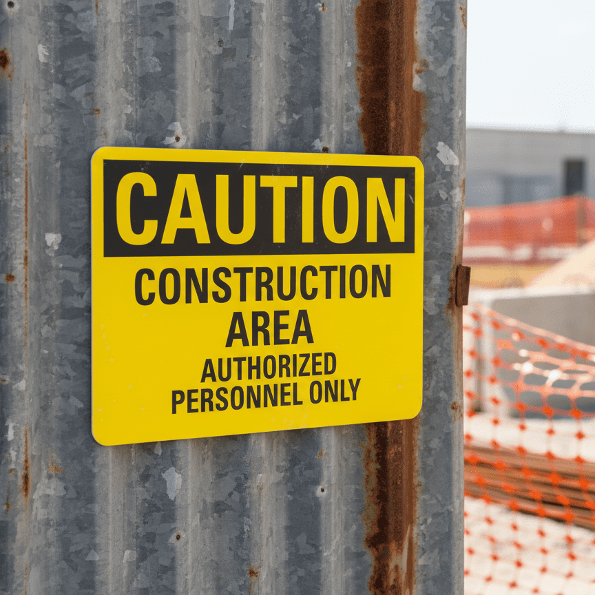 Caution Construction Area Authorized Personnel Only