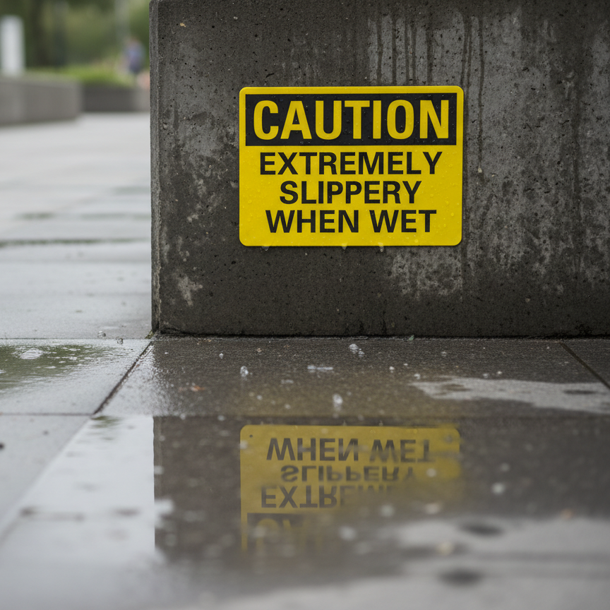 Caution Extremely Slippery When Wet