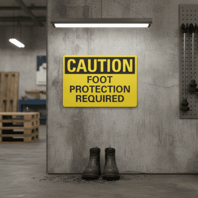 Caution Foot Protection Required