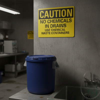 Caution No Chemicals In Drains Use Chemical