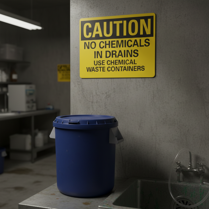 Caution No Chemicals In Drains Use Chemical