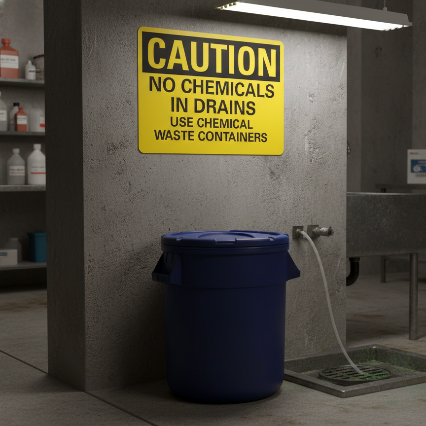 Caution No Chemicals In Drains Use Chemical - Image 2