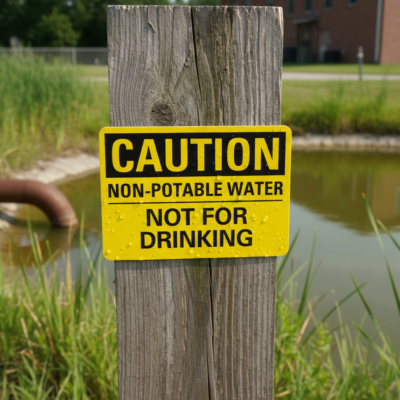 Caution Non-Potable Water Not For Drinking