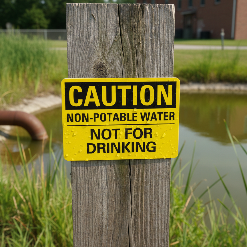 Caution Non-Potable Water Not For Drinking