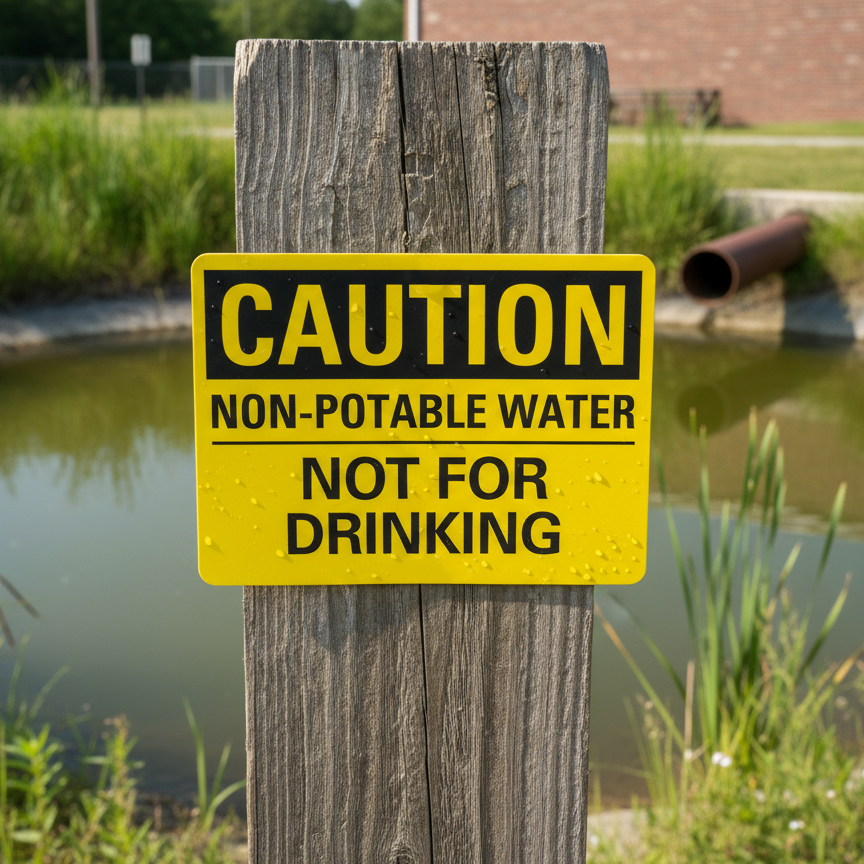 Caution Non-Potable Water Not For Drinking - Image 2