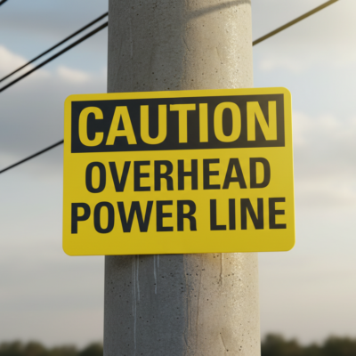 Caution Overhead Power Line