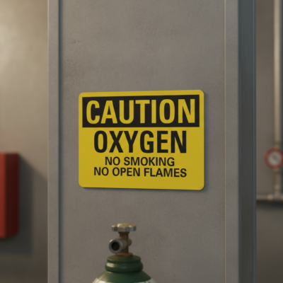 Caution Oxygen No Smoking No Open Flames