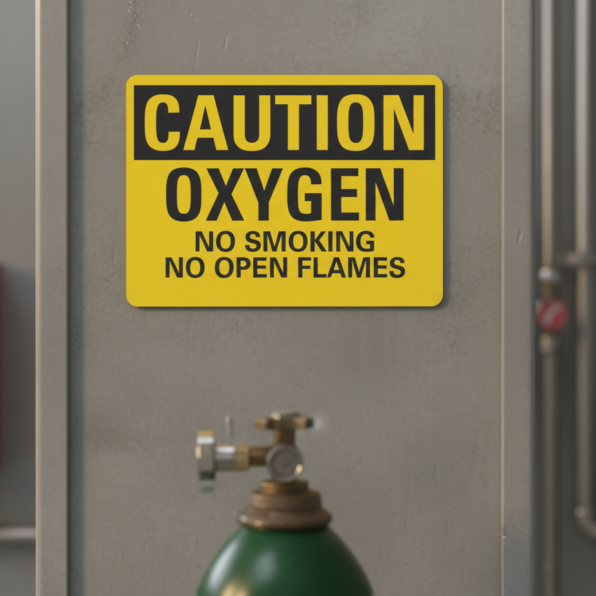 Caution Oxygen No Smoking No Open Flames - Image 2