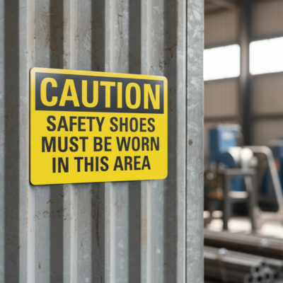 Caution Safety Shoes Must Be Worn In This Area