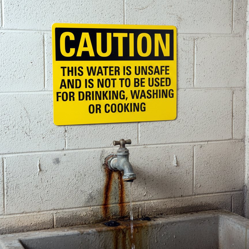 Caution This Water Is Unsafe And Is Not To - Image 2