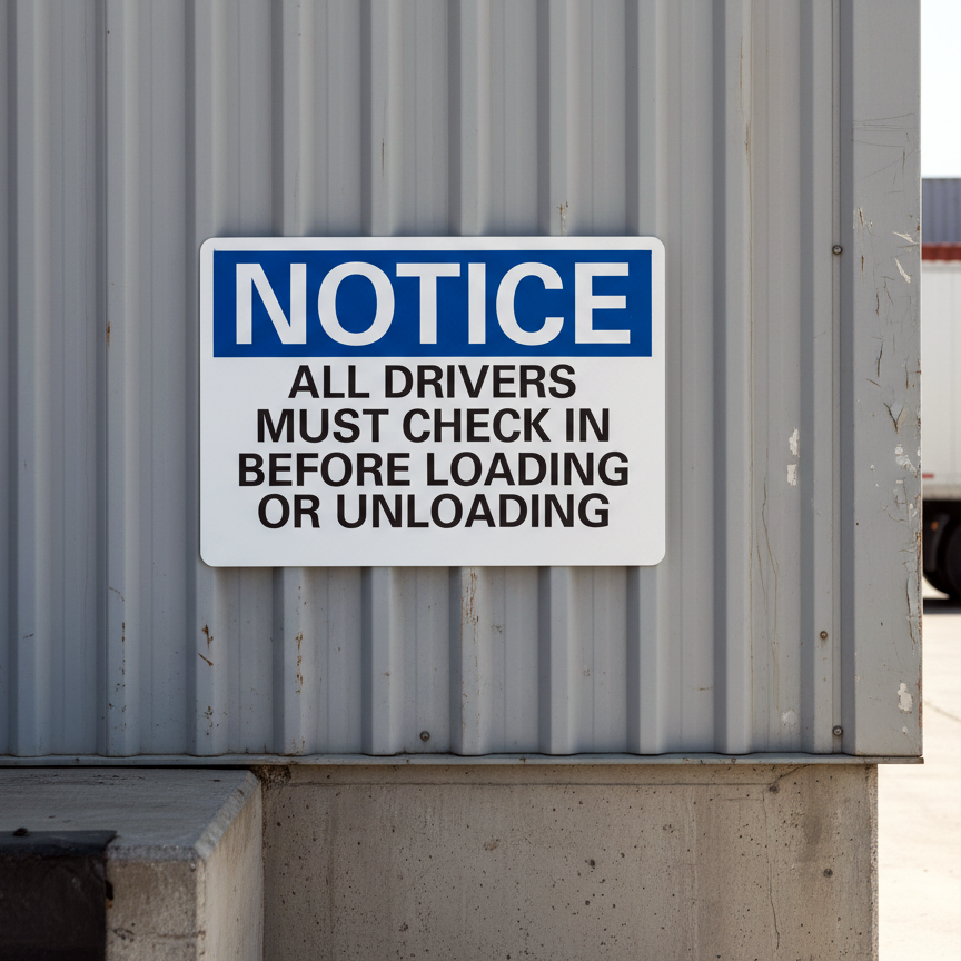 Notice All Drivers Must Check In Before Loading - Image 2