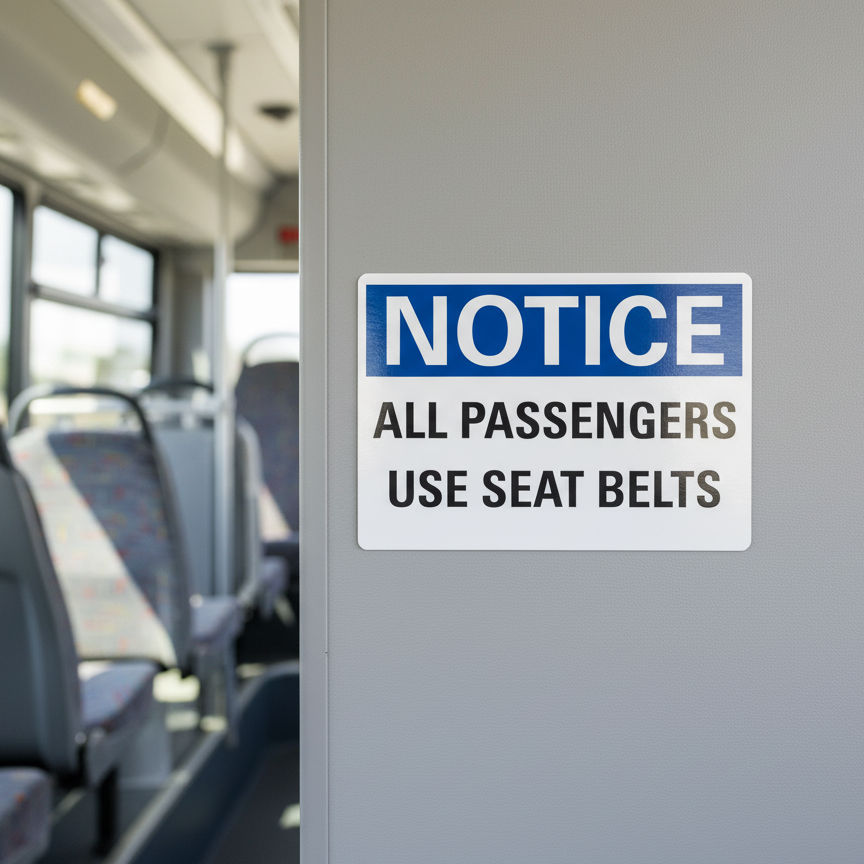 Notice All Passengers Use Seat Belts