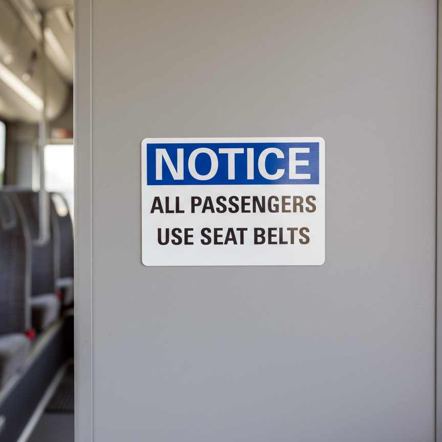 Notice All Passengers Use Seat Belts - Image 2