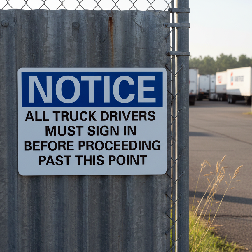 Notice All Truck Drivers Must Sign In Before - Image 2