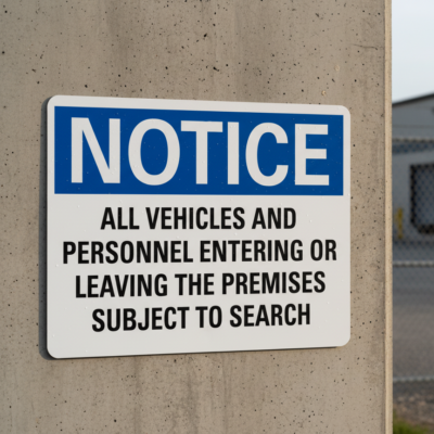 Notice All Vehicles And Personnel Entering Or