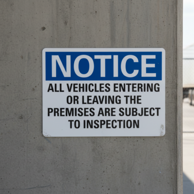 Notice All Vehicles Entering Or Leaving The