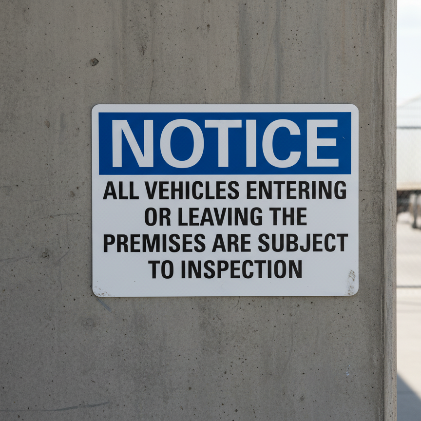 Notice All Vehicles Entering Or Leaving The