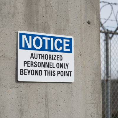 Notice Authorized Personnel Only Beyond This Point