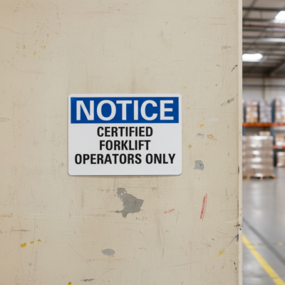 Notice Certified Forklift Operators Only