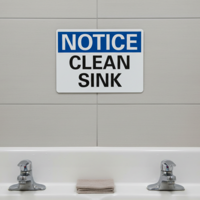 Notice Clean Sink