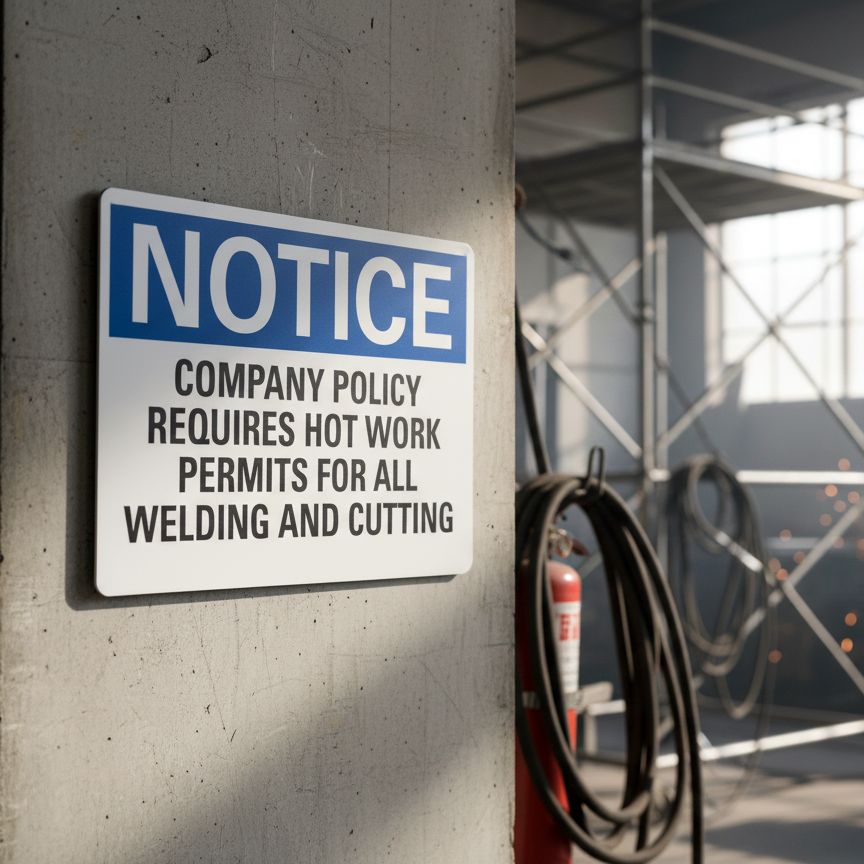 Notice Company Policy Requires Hot Work Permits