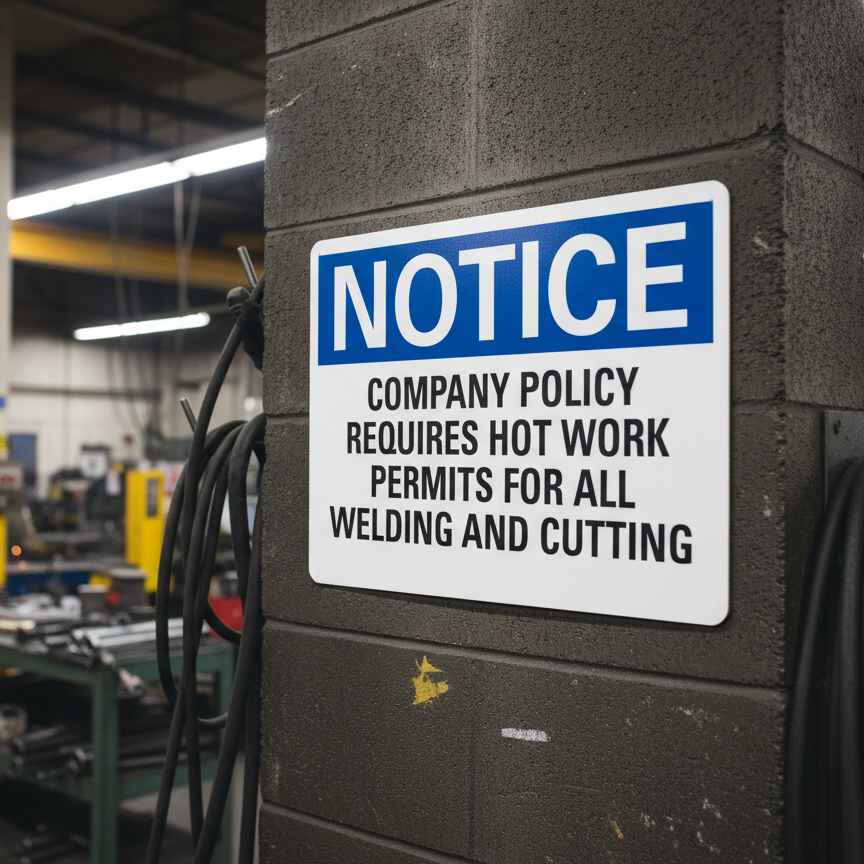Notice Company Policy Requires Hot Work Permits - Image 2