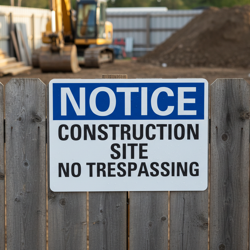 Notice Construction Site No Trespassing - Image 2
