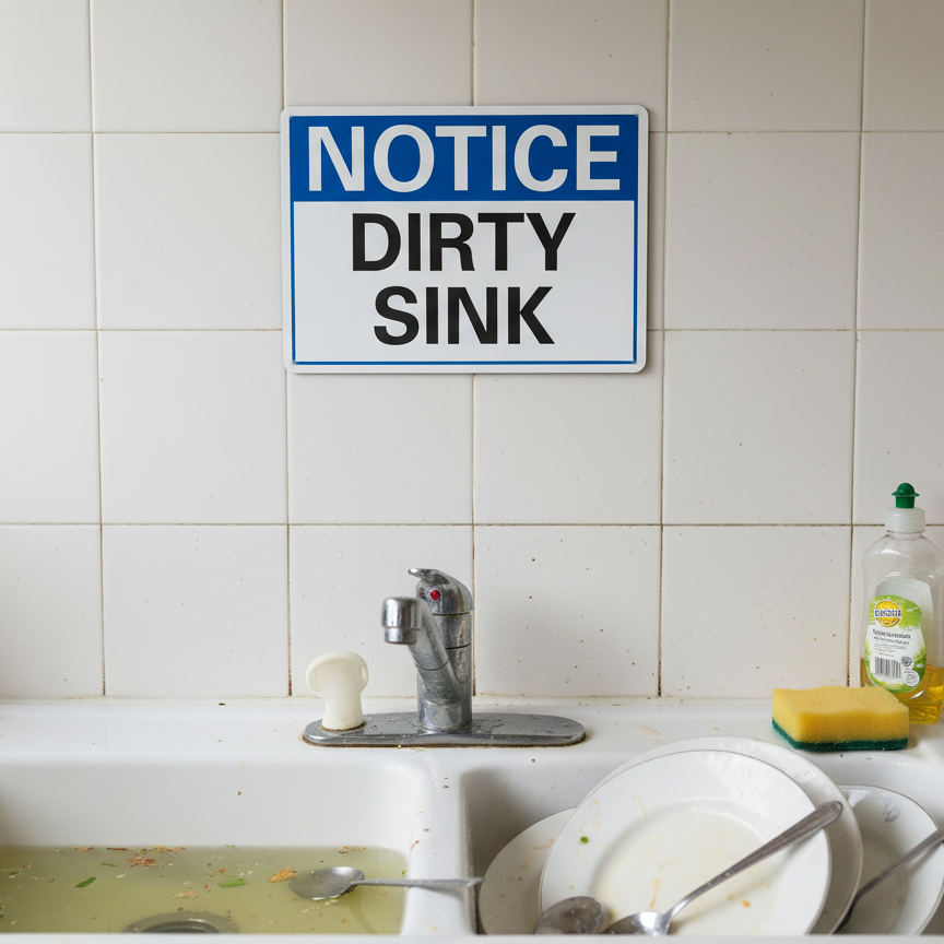 Notice Dirty Sink
