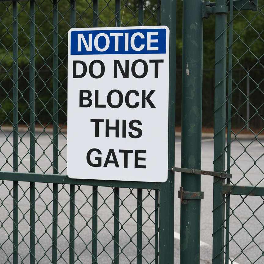 Notice Do Not Block This Gate