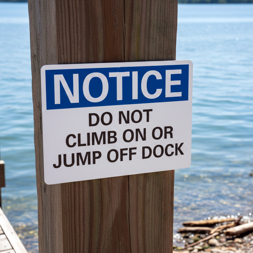 Notice Do Not Climb On Or Jump Off Dock - Image 2