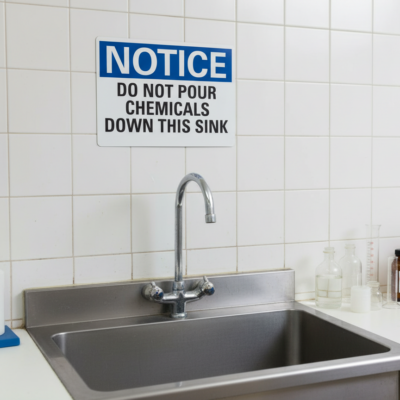 Notice Do Not Pour Chemicals Down This Sink