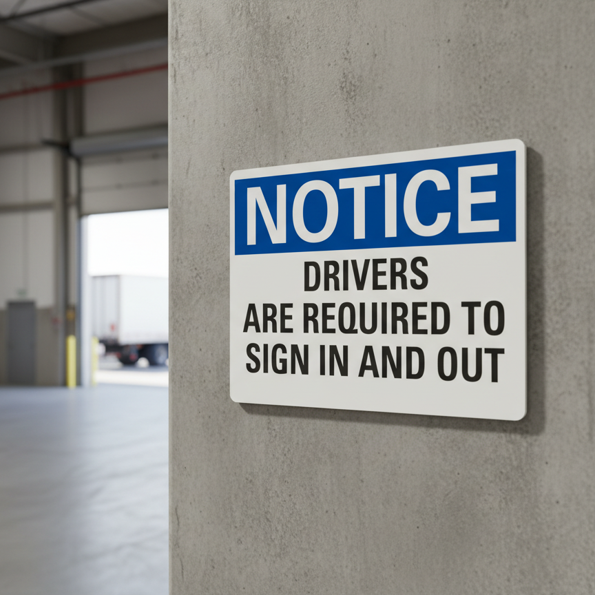 Notice Drivers Are Required To Sign In And Out - Image 2
