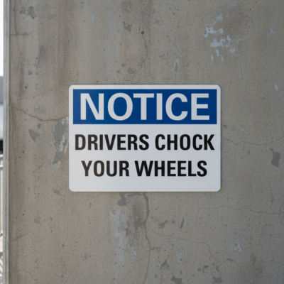 Notice Drivers Chock Your Wheels - Mirror Image