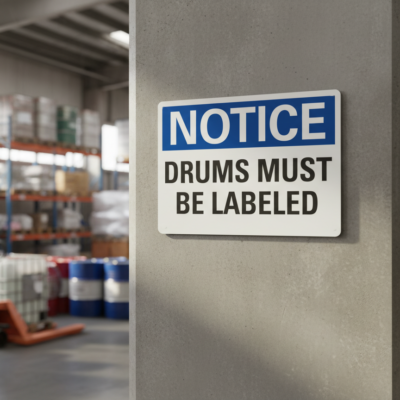 Notice Drums Must Be Labeled