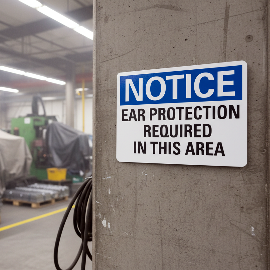 Notice Ear Protection Required In This Area - Image 2