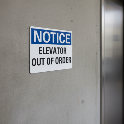 Notice Elevator Out Of Order