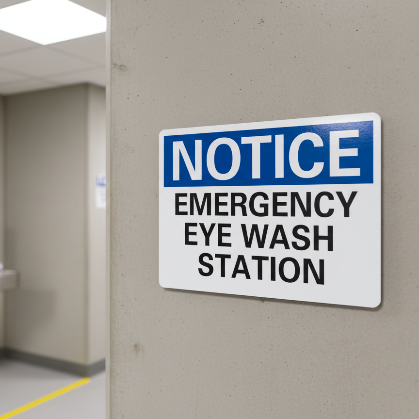 Notice Emergency Eye Wash Station