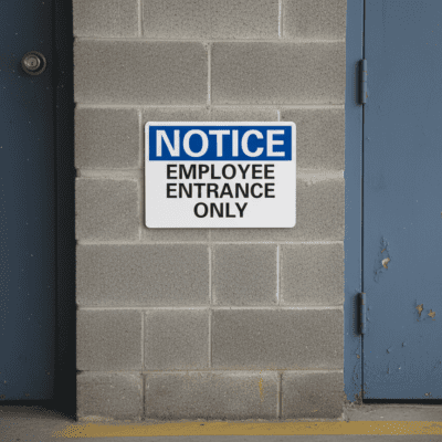 Notice Employee Entrance Only