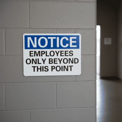 Notice Employees Only Beyond This Point