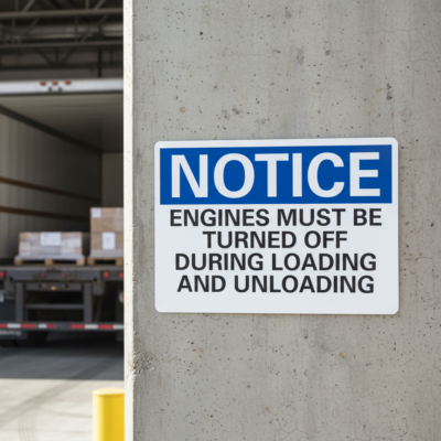 Notice Engines Must Be Turned Off During Loading